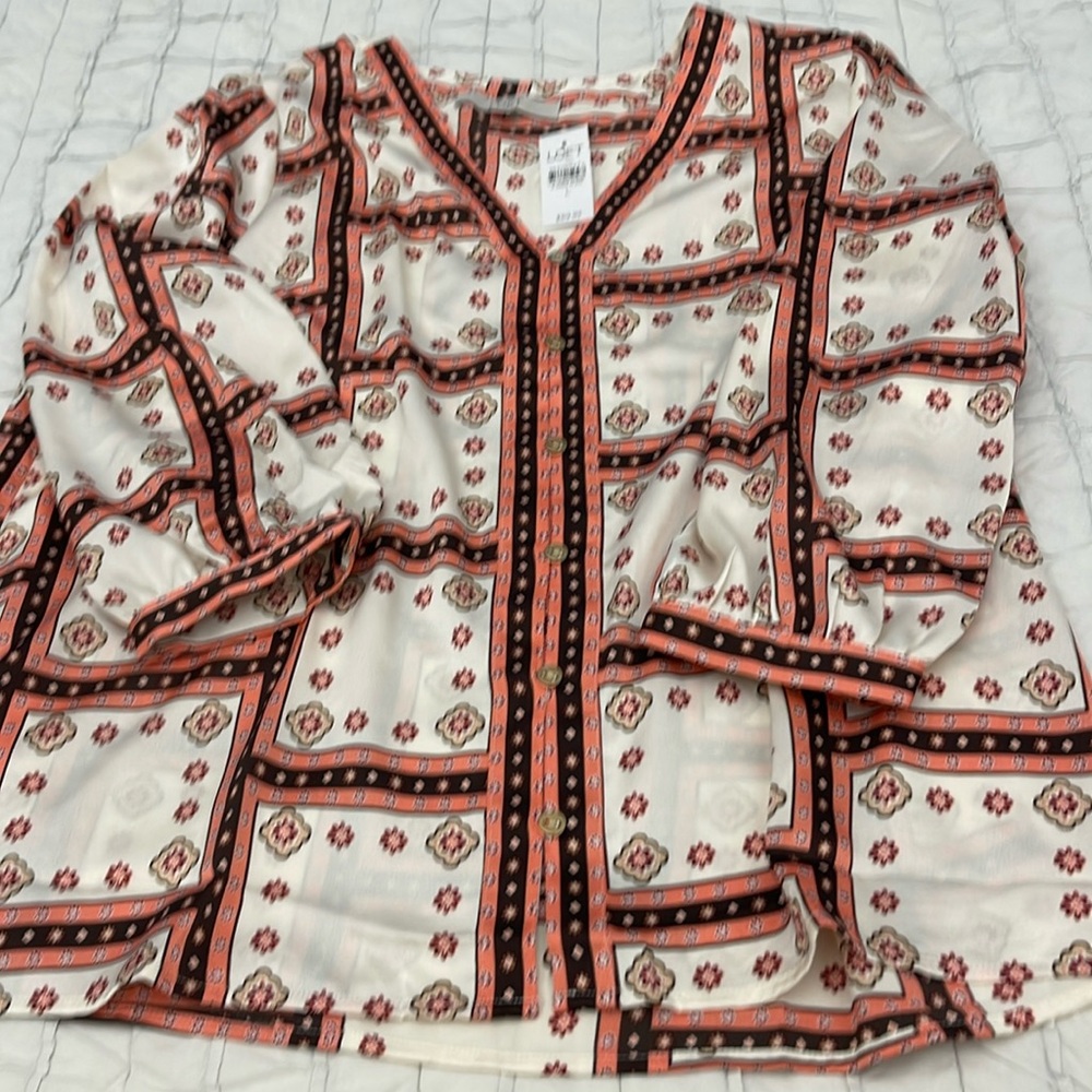 LOFT 3/4 Sleeve Blouse NWT L